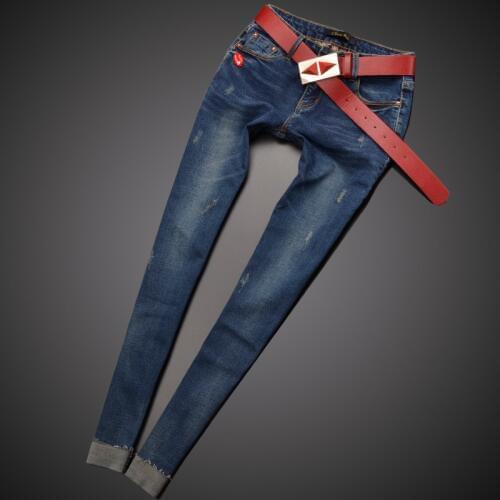 Free shipping Womens skinny pants jeans female jeans belt clothing pencil pants elastic womens trend