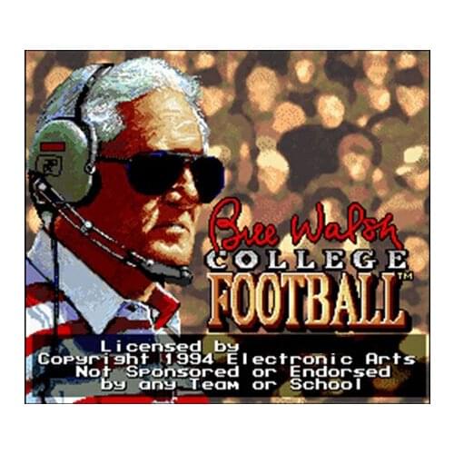 Bill Walsh College Football NTSC Version 16 Bit 46 Pin Big Gray Game Card For USA Game Players