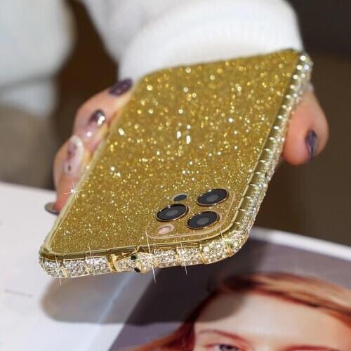 Bling Diamond Bumper For iPhone 12 Pro Max Case Glitter Sticker Rhinestone Snake Inlay Metal Frame For iPhone 12 Pro 12 Mini