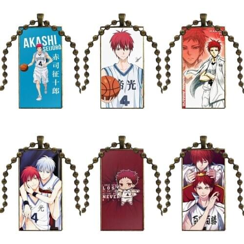 For Girls Best Gift Japan Anime Kuroko No Basket Akashi Seirin Design Fashion Vintage Glass Women Rectangle Necklace Pendants