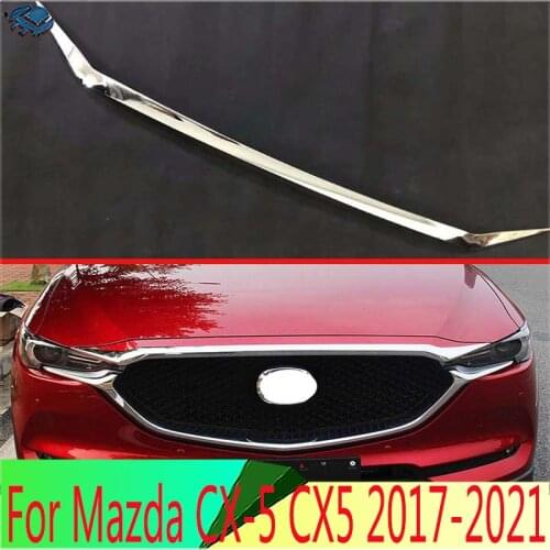 For Mazda CX-5 CX5 2017 2018 ABS Chrome Front Hood Bonnet Grill Grille Bumper Lip Mesh Trim Cover