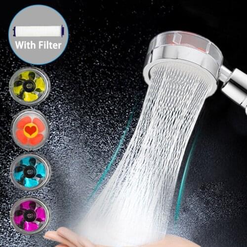High Pressure Water Saving Spray Shower Head Bathroom Double side Turbo Pressure Shower Head 360 Rotated Rainfall Shower Head