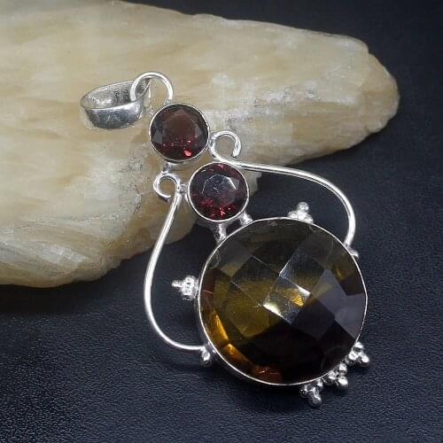 Gemstonefactory Jewelry Big Promotion 925 Silver Gemstone Faceted Topaz Amethyst Women Ladies Gifts Necklace Pendant 1149