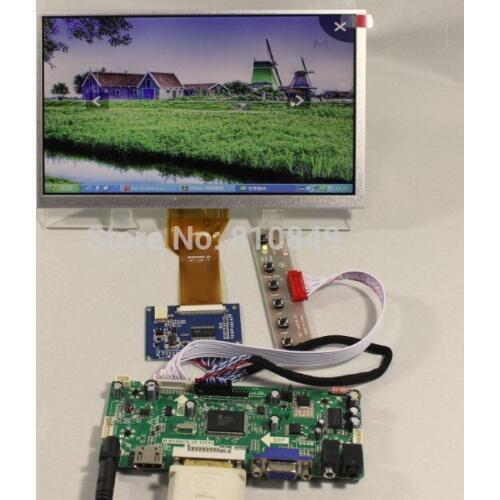 HD MI+DVI+VGA+Audio LCD controller board+Tcon board+9inch AT090TN12 800*480 Lcd