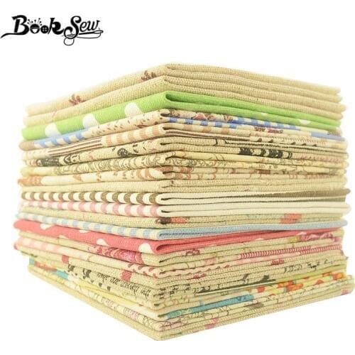 Booksew Zakka Cotton Linen Fabric 10 Pcs/lot Ankara Fabric Dye 20x20CM African Print Fabric Tissu DIY Patchwork Sewing For Dolls