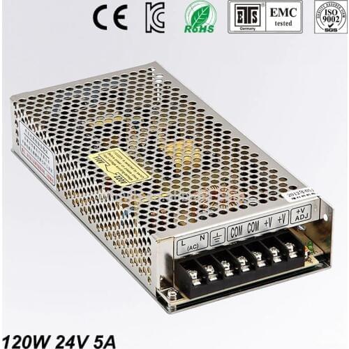 Switching LED Power Supply 24V 120W AC100-240V to DC24V 5A Driver Adapter for Led Strips Light CNC CCTV Wholesale free shipping