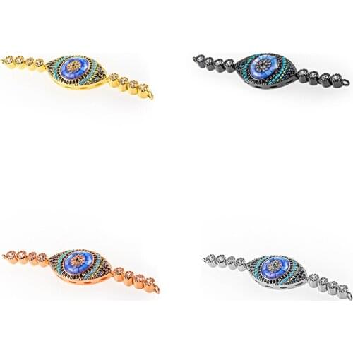 Making Handmade Rainbow Gold/Silver Color Shell Fatima Evil Eye Connector Charms For DIY Greek Turkish Eye Jewelry