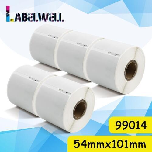Labelwell 1100pcs/220pcs Thermal Paper 99014 label 1Roll/5Rolls 54mm*101mm Compatible for Dymo LabelWriter 450 450 Turbo 450 DUO