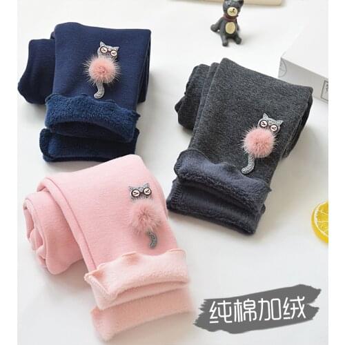 Girls with velvet leggings children new cotton trousers girl baby western style pants
