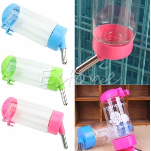 Fashion Pet Water Dispenser Dog Bird Hanging Bottle Auto Feeder Rabbit 500ml