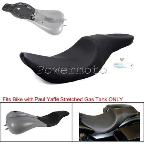 Motorcycle 2-Up Passenger Seat Stretched Seat Cushion Cover Bracket For Harley Touring Road King Electra Street Glide FLH 08-17