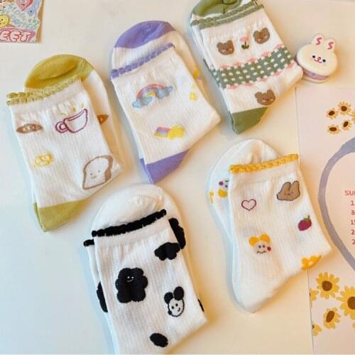New Cartoon Animal Women Socks Cute Bear Girls Socks Funny Animal Party Women Socks Cotton Female Socks