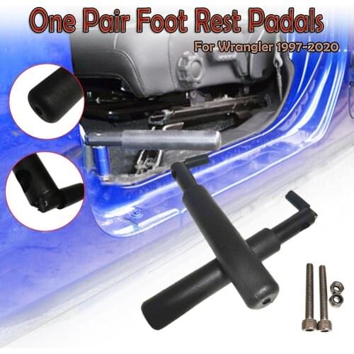 One Pair Car Foot Rest Kick Panel Foot Pegs Rests Pedal for 1997-2020 Jeep Wrangler TJ JK JKU JL JLU