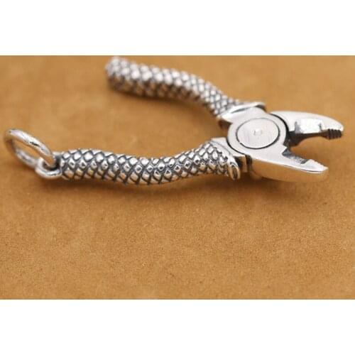 925 Sterling Silver Skull Tiger Clamp Pendants for Necklace Vintage Unisex Jewelry for Men And Women Jewelry Best Friends Gifts