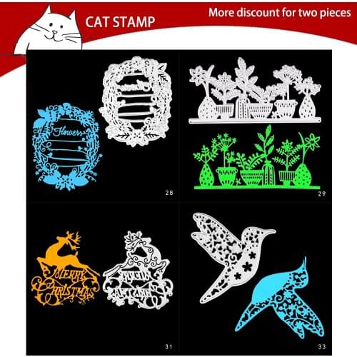 Christmas Deer / Bird Cutting Dies Stencil Scrapbooking DIY Album Stamp Paper Card Making Decoration Crafts