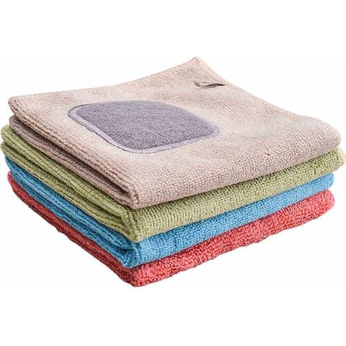 3pcs Kitchen Anti-grease Wipping Rags Efficient Super Absorbent Microfiber Cleaning Cloth non-stick oil, washable quick-drying