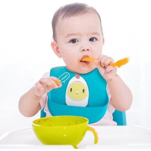 Cartoon Silicon Waterproof Adjustable Portable Baby Bibs Solid Food Self Feeding for Child Toddler Infant Kids Children Gift