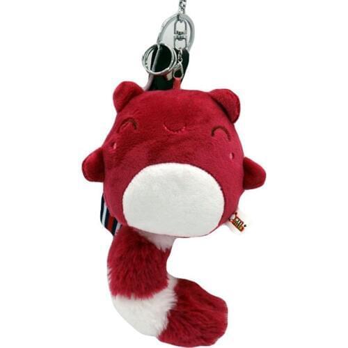 Cute Long Tail Raccoon Plush Doll Pendant Key Holder Keychain Bags Decoration