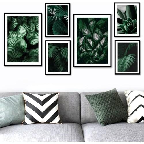 Succulent Palm Arrowroot Green Plant Leaf Wall Art Canvas Painting Nordic Posters And Prints Wall Pictures For Living Room Decor