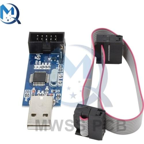 3.3V 5V USBASP USBISP Programmer USB ATMEGA8 ATMEGA128 ASP ISP ATtiny/CAN/PWM Board With 10Pin Wire Module Support Win7 64Bit
