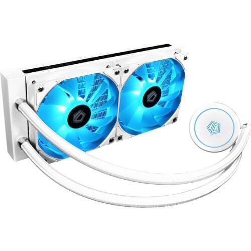 ID-COOLING AURAFLOW X 240 SNOW RGB SYNC AIO Water Cooler Pure White with 240mm Radiator,2x120mm RGB PWM Fans, 400m