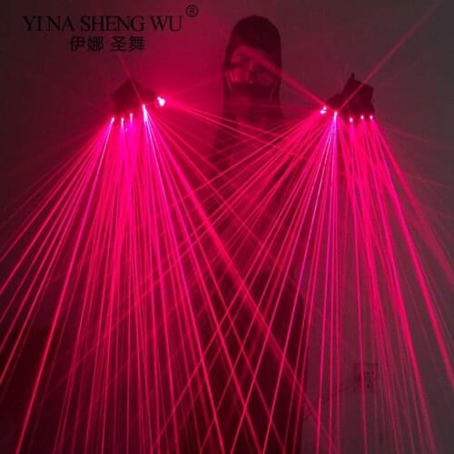High Quality Red 1pc Laser Glove Party Bars DJ Nightclubs Stage Performance Fluorescent Props Music Festival LED Luminous Gloves