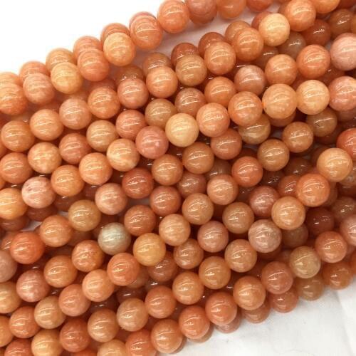 High Quality Natural Genuine South Africa Orange Pink Calcite Round Jewellery Loose Ball Beads 6mm 8mm 10mm 15" 06130