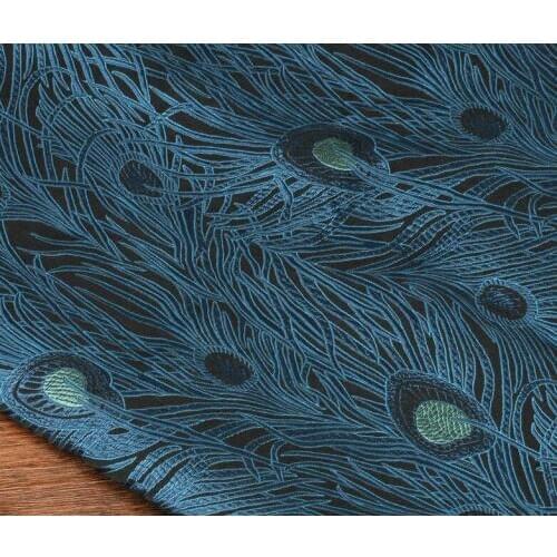 75*100cm Peacock Feather Jacquard Brocade Fabric Shining Tissue for Dress Bag Pillow,Sewing Patchwork Material Free Ship