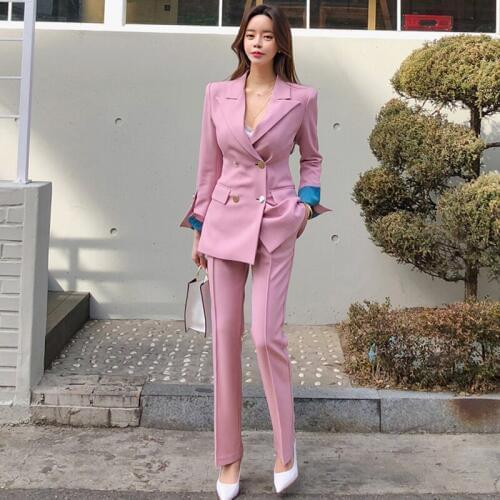 Women Slim suit Blazer women pant suits for women blazer set Office lady OL Work uniforms suits sets womens suits set 2 pieces