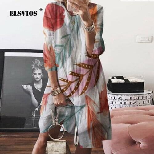 Elegant Floral Print Midi Party Dress Summer Autumn New Long Sleeve High Waist A-Line Vestidos Women Casual Loose Street Dresses