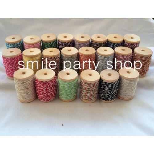 3pcs/lot 30meter/reel thin cotton bakers twine 4ply ,divine twine, DIY Twine with wooden reel packing used in all kind packing