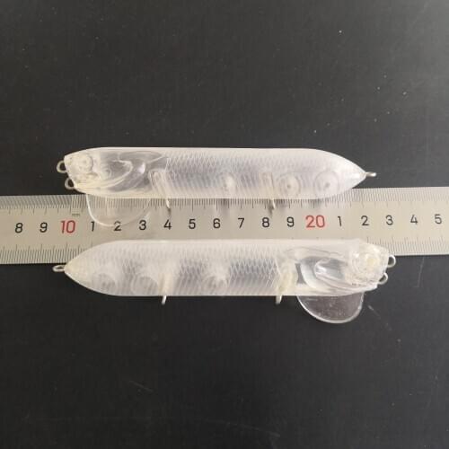 5pcs 125mm unpainted fishing lure ABS popper 24.4g blank crankbait 198# Free Eye