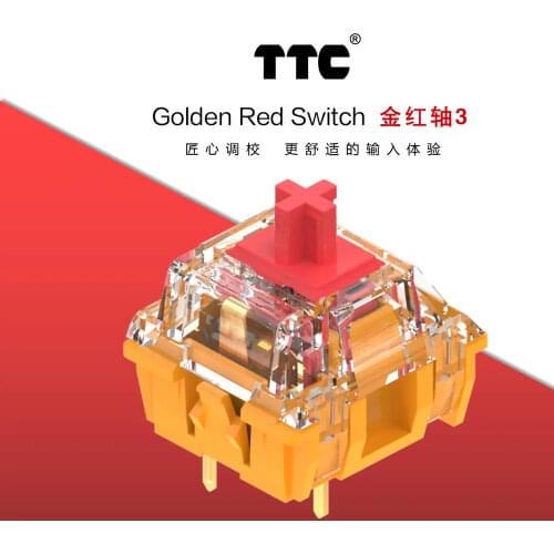 5pcs/pack New TTC Mechanical keyboard switch V3 golden red brown Linear switches gold contact keyswitch 3 Pins