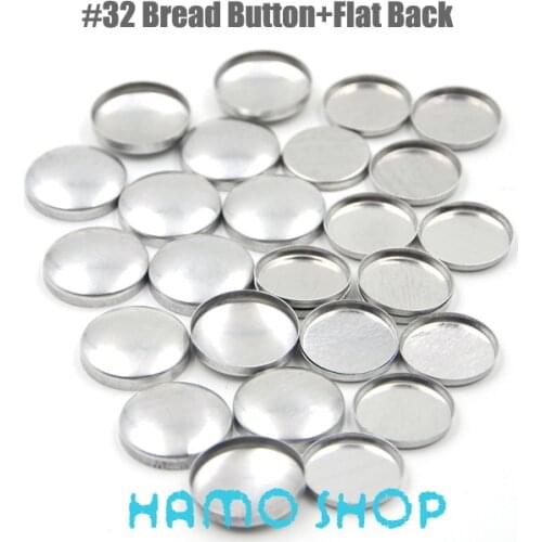 50Sets/lot #32 Aluminum Round Fabric Covered Cloth Button Cover Metal Bread Shape Flat Back For Handmade DIY Free Shipping
