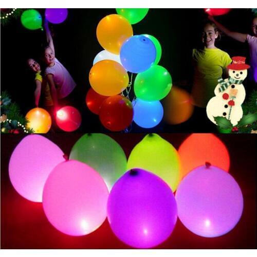 500pcs 12inch Colorful Glowing LED Light Balloons Helium Inflatable Latex Luminous Balloon For Wedding Party Decoration lin4099