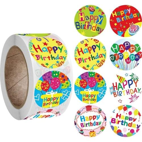 500pcs Happy Birthday Handmad sticker Sealing Sticker DIY Gift Stickers Adhesive