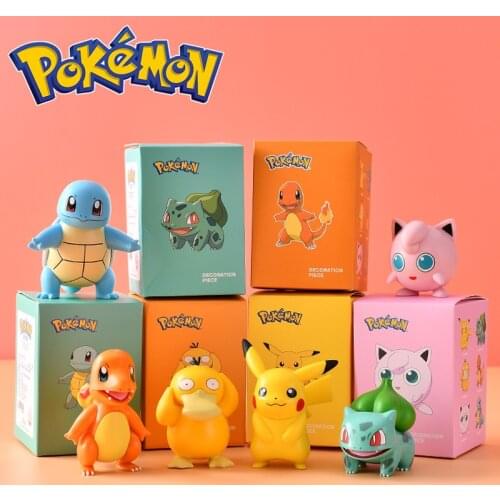6 Styles Anime Pokemon Starry Dream Series Pikachu Jirachi Eevee Komala Snorlax Bulbasaur Anime Figures With Base Model Dolls