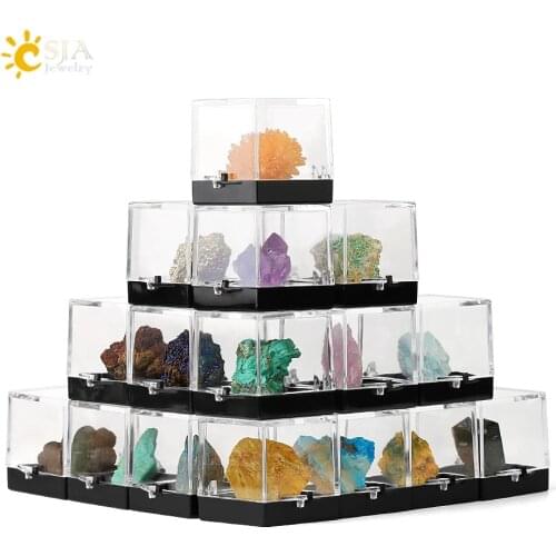 CSJA Natural Stone Mineral Specimens Irregular Raw Stones Rock Crystal Collection Research and Teaching Home Decor 35x35mm G567