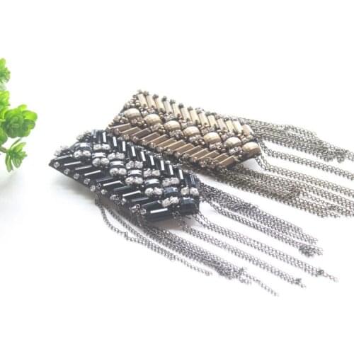 DIY one piece breastpin tassels shoulder board Epaulet metal patches for clothing QR-2573