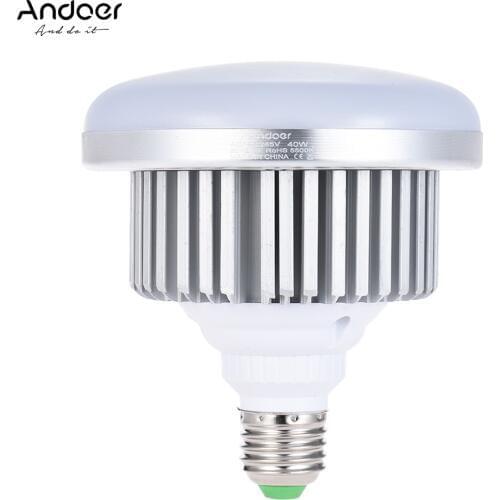 Andoer E27 40W Energy Saving LED Bulb Lamp 5500K Soft White Daylight for Photo Studio Video Home Commercial Lighting 185-245V