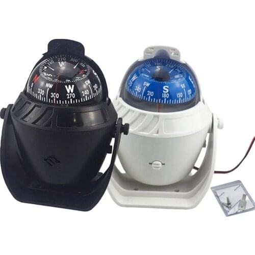 55% Discounts Hot! Outdoor Camping LED Light Magnetic Nautical Compass Guide Ball Marine Navigation