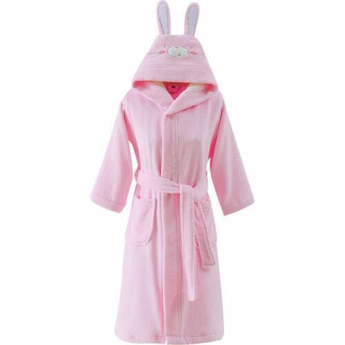 Bathrobe Kids Girls 100% Cotton Animal Baby Bathrobe Cotton Children Bathgrowns Bathrobes Rabbit Hooded Bath Robe for Girls