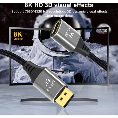 Displayport extension cable DP 1.4 cable 8K 60Hz 4K 144Hz extension Display port Male to female port works with Displayport 1.4