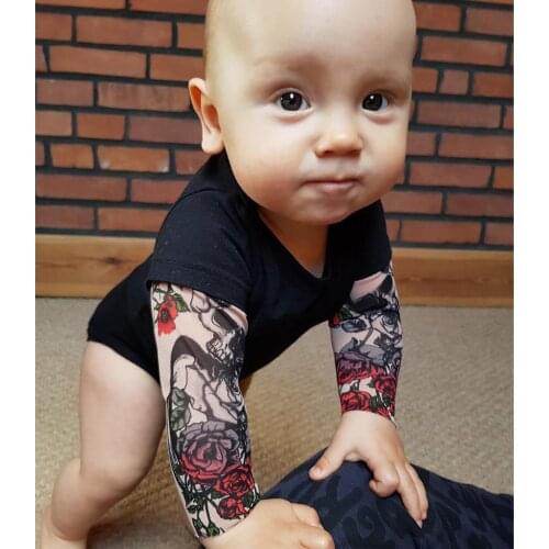 2021 Newborn Baby Boys Rompers Tattoo Printed Long Sleeve Patchwork Cotton Romper Autumn Newborn Bebe Toddler Stitch Costume