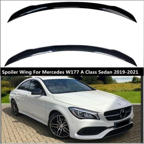 Roof Spoiler Wing For Mercedes W177 A Class Sedan 2019-2021 Glossy Black Rear Trunk Roof Spoiler Wing Mercedes Accessories