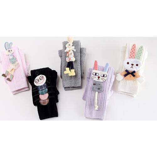 Baby Girl Leggings Baby Cotton Knitted 3D Style Pant Ankle-length Flexible Warmer Kid Legging Spring Autumn Children Nine Pants