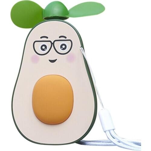 Summer Camping Hiking Mountaineering EDC Handheld Fan Air Cooler Tools Chargeable Cute Smile Avocado Portable USB Cooling Fans