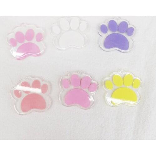20pieces 31*33mm korea diy cartoon transparent footprint small pendant.for woman key chain jewelry making accessories charm 2021