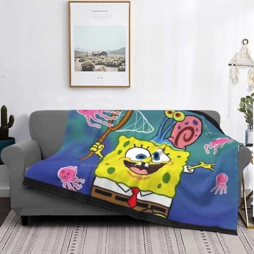 Mask Top Quality Comfortable Bed Sofa Soft Blanket Funny Original Character Cinema Series Dra Animated Bob Sponge