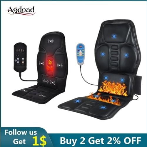 Electric Heating Vibrating Massage Chair Pain Relief Cussion Seat Pad Lumbar Back Shoulder Massager Mattress Car Office Home Mat
